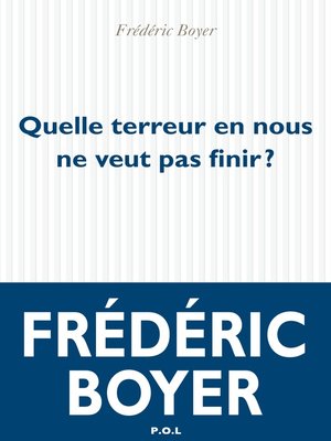cover image of Quelle terreur en nous ne veut pas finir ?